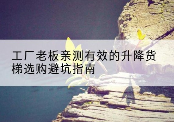 威信升降货梯怎么选-工厂老板亲测有效的升降货梯选购避坑指南
